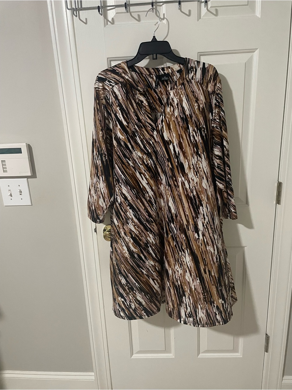 Brown Abstract Print Women’s Dress 3x